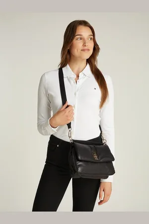 Tommy Hilfiger Soft Leather Handbag with Handles and Shoulder Strap