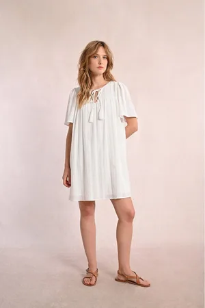 Molly Bracken Short Straight Dress with Short Sleeves
