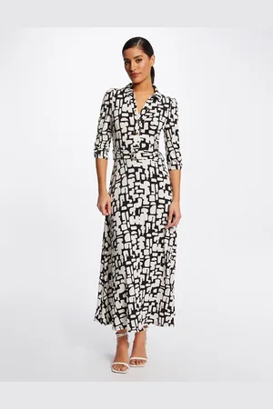 Morgan Full Maxi Dress in Abstract Print