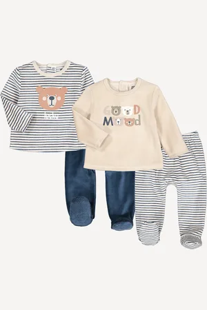 La Redoute Pack of 2 Sleepsuits in Velour