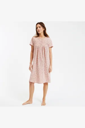 ANNE WEYBURN Printed Cotton Nightshirt with Short Sleeves