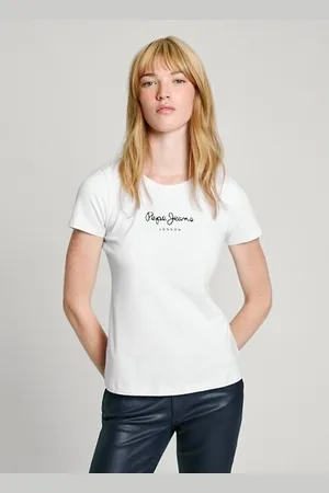 Pepe Jeans Logo Print Cotton T-Shirt with Short Sleeves