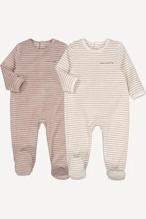 La Redoute Pack of 2 Sleepsuits in Striped Towelling