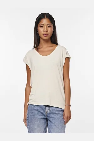 Pieces® Metallic T-Shirt with V-Neck