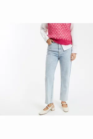 La Redoute Straight Ankle Grazer Jeans with High Waist