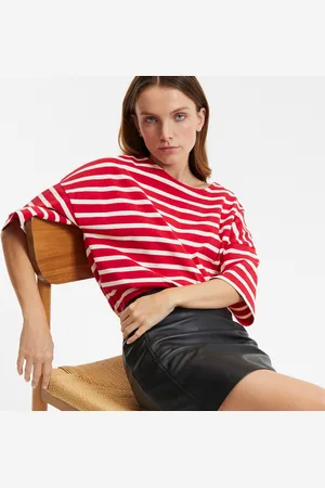 La Redoute Striped Crew Neck T-Shirt with Short Sleeves