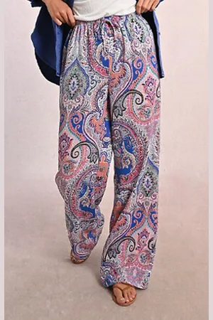 Molly Bracken Printed Wide Leg Trousers