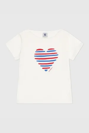 Petit Bateau Heart Print Cotton T-Shirt