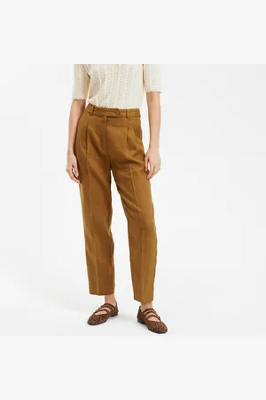 La Redoute Linen Cigarette Trousers with High Waist