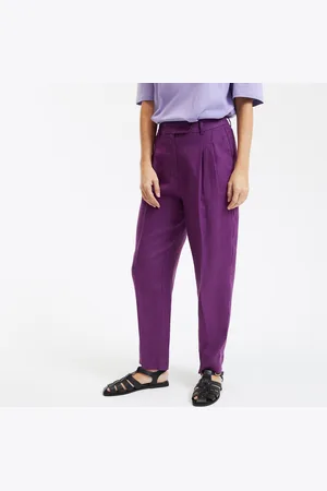 La Redoute Linen Cigarette Trousers with High Waist
