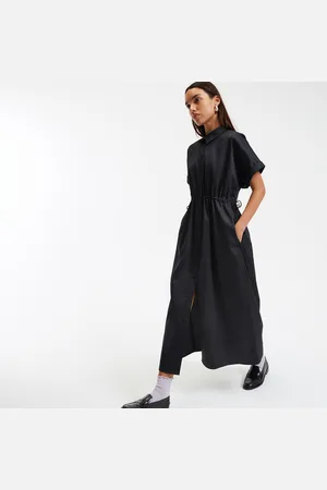 La Redoute Maxi Dress Tightened At The Waist, Shirt Collar