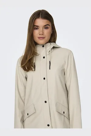 ONLY Mid-Length Hooded Raincoat, Mid-Season