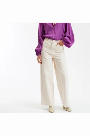 La Redoute High-Waist Wide-Leg Trousers in Cotton Twill