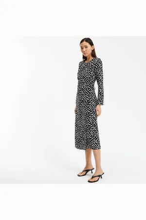 La Redoute Straight Wrapover Maxi Dress with Polka Dot