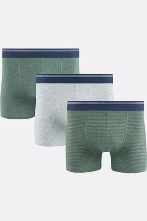La Redoute Set of 3 Boxer Shorts, 2 Plain Marled + 1 Striped