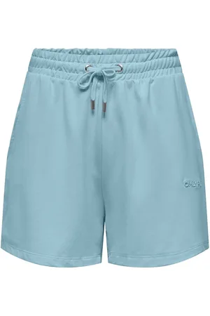 ONLY Frei Embroidered Logo Shorts with High Waist