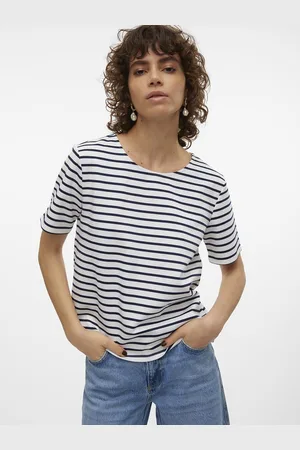 VERO MODA Striped Crew Neck T-Shirt