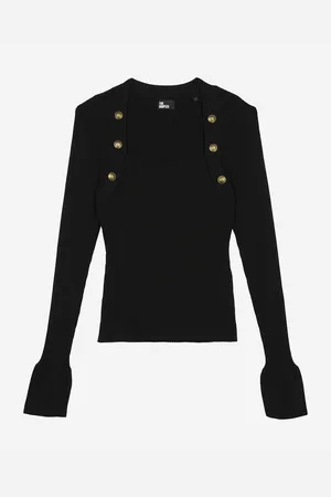 The Kooples Square Neck Jumper with Button Details