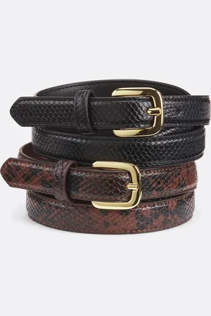 La Redoute Pack of 2 Belts in Snake Print with Metal Buckle