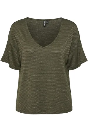 Pieces® Oversized Sparkly Striped T-Shirt
