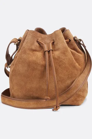 La Redoute Smooth Leather and Suede Bucket Bag