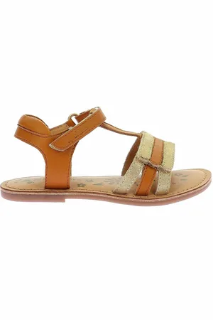 Kickers Kids Sandals with Velcro Closing in Leather Diamanto