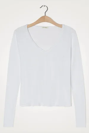 American Vintage Sonoma V-Neck T-Shirt with Long Sleeves