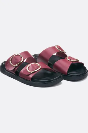 La Redoute Double Buckle Leather Mules SALOME Signature