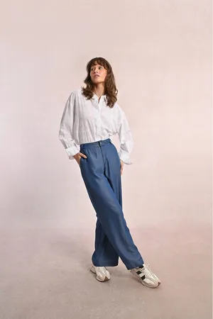 Molly Bracken Wide Leg Denim Trousers
