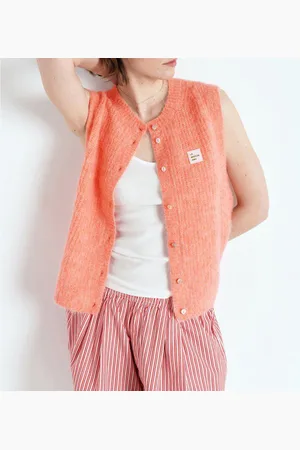 American Vintage East Sleeveless Cardigan with Crew Neck