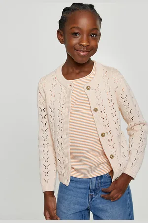 La Redoute Cotton Openwork Knit Cardigan with Button Fastening