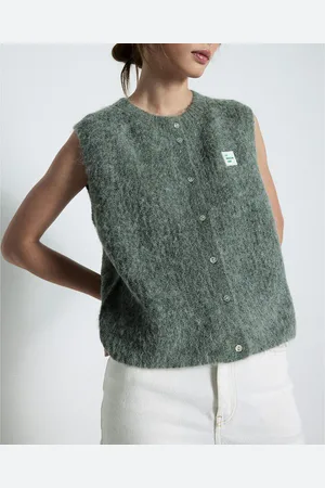 American Vintage East Sleeveless Cardigan with Crew Neck