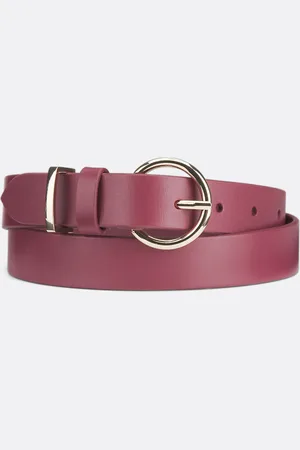 La Redoute Leather Belt with Gold-Tone Buckle