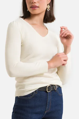 ANNE WEYBURN Fine Soft Knit Jumper with V-Neck