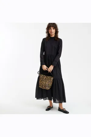 La Redoute Maxi Dress in Embroidered Cotton Voile with Long Sleeves