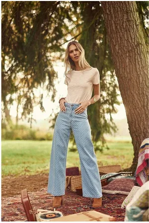 La Petite Etoile Paphos Printed Straight Jeans with Wide Leg