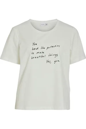 VILA Slogan Print T-Shirt
