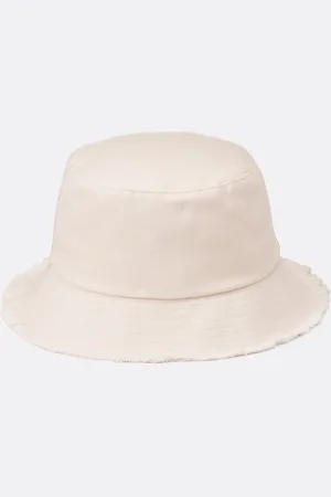 La Redoute Canvas bucket hat with frayed edge