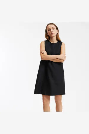 La Redoute Mini Flared Sleeveless Dress in Linen