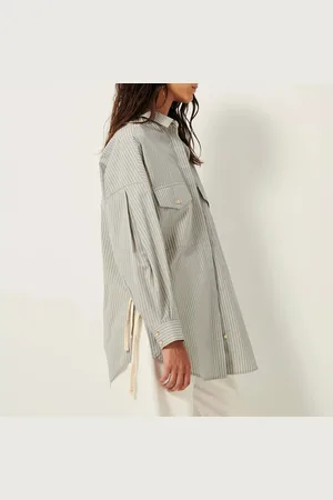 Sessun Koyaco Striped Oversized Shirt with Side Slits
