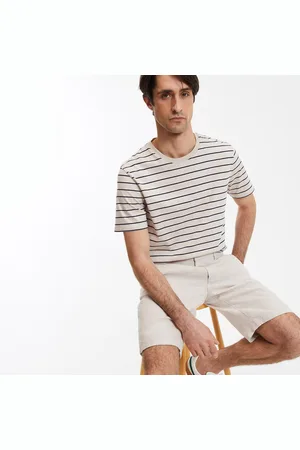 La Redoute Striped Organic Cotton T-Shirt with Crew Neck and Short Sleeves