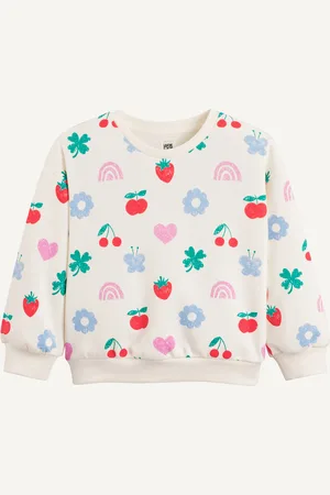 La Redoute Printed Fleece Round-Neck Sweatshirt