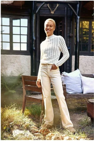 La Petite Etoile Sonny Velour Flared Jeans with Wide Leg
