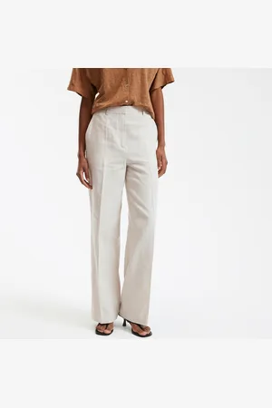 La Redoute Straight Linen/cotton Trousers with Wide Leg