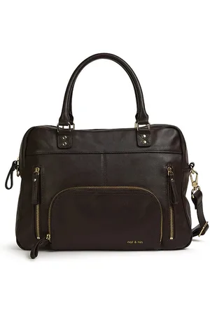 Nat & Nin Macy Leather Handbag with Multiple Pockets and Zip Fastening