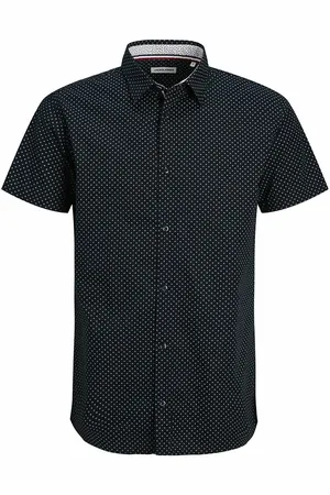 JACK & JONES Printed Cotton Shirt with Short Sleeves