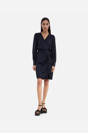 The Kooples Short Wrap Dress with Long Sleeves