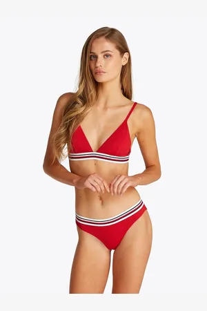 Tommy Hilfiger Triangle Swimming Costume Top TH Global Stripe