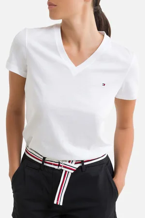 Tommy Hilfiger Cotton V-Neck T-Shirt with Short Sleeves