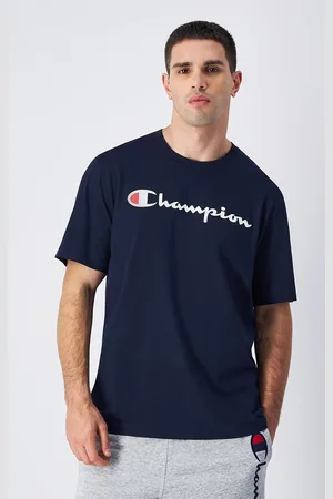 Champion Large Logo Print T-Shirt with Short Sleeves